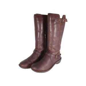 UGG Women's Tupelo US 8 Brown Solid Leather Lined Shearling Riding Boots